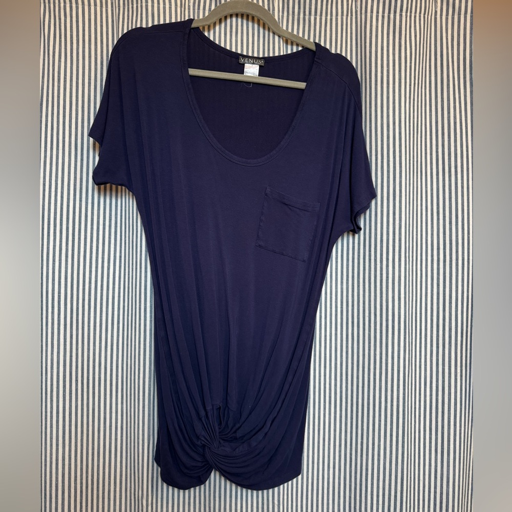 VENUS Deep Blue Short Sleeve Top